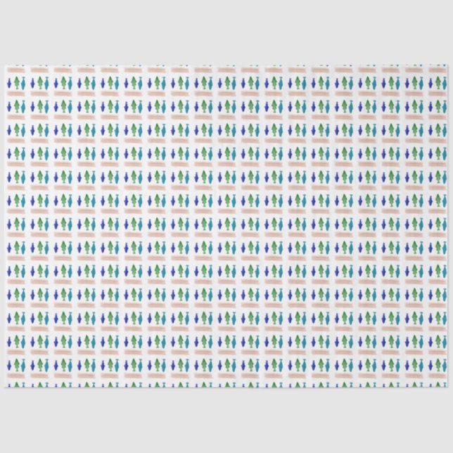 Moderne Fischfangmuster Seidenpapier (Vorderseite)