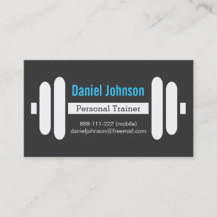 Moderne Fitness Personal Trainer Gewichte Schwarz Visitenkarte