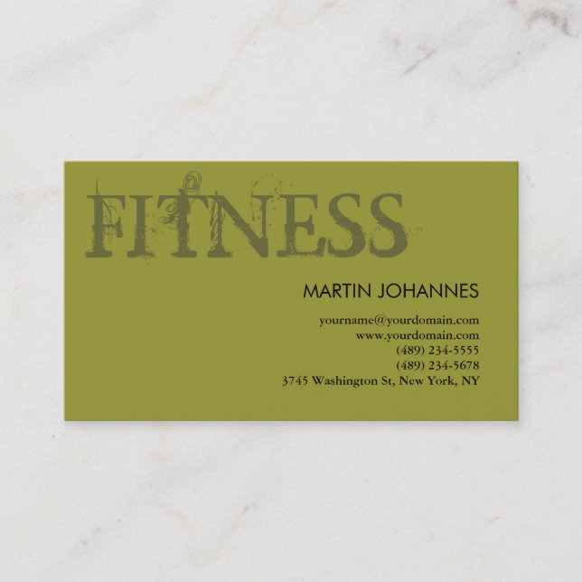 Moderne Fitness Personal Training Business Card Visitenkarte (Vorderseite)