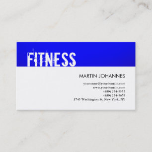 Moderne Fitness Sport Blue White Business Card Visitenkarte