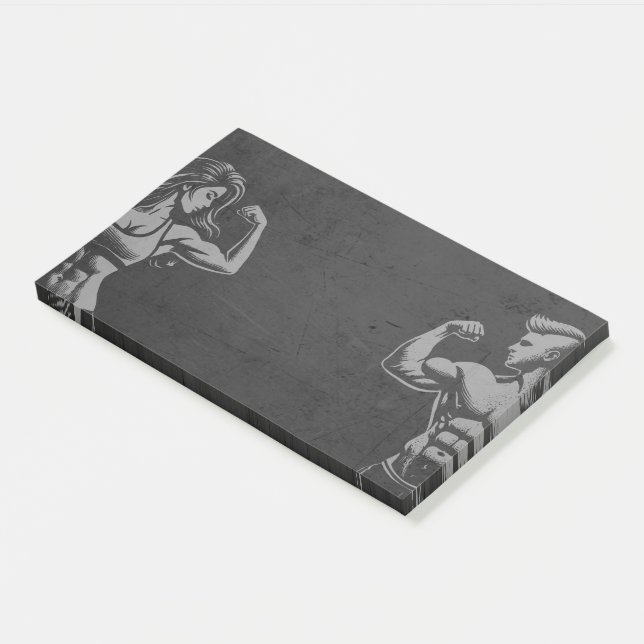 Moderne Fitness Trainer Bodybuilding Gym Instructo Post-it Klebezettel (angewinkelt)