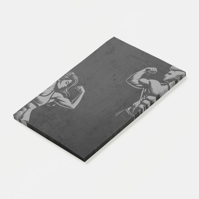 Moderne Fitness Trainer Bodybuilding Gym Instructo Post-it Klebezettel (angewinkelt)