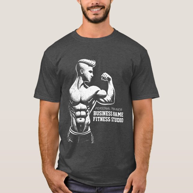 Moderne Fitness Trainer Bodybuilding Gym Instructo T-Shirt (Vorderseite)