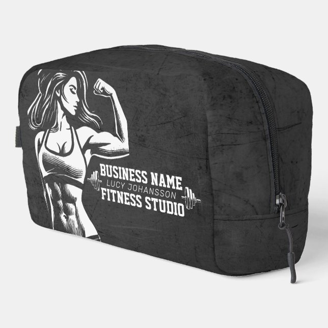 Moderne Fitness Trainer Bodybuilding Gym Instructo Waschbeutel (Rechte Ecke)