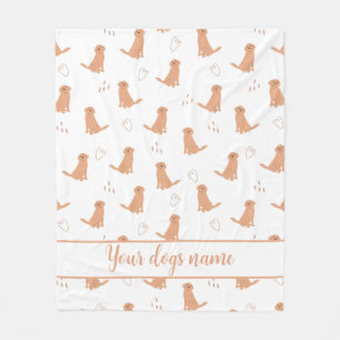 Moderne flache Gestaltung Golden Retriever & Herze Fleecedecke