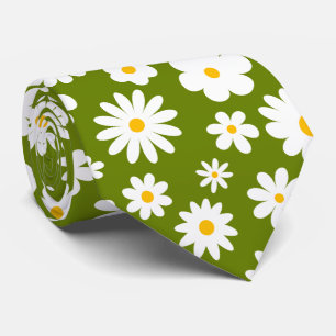 Moderne Flachgrafik Daisy Green Krawatte