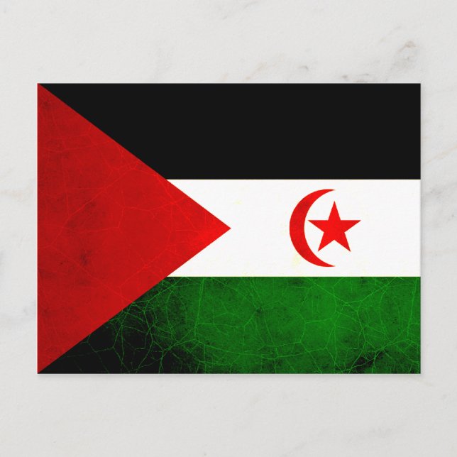 Moderne Flagge Edgy Sahrawi Postkarte (Vorderseite)