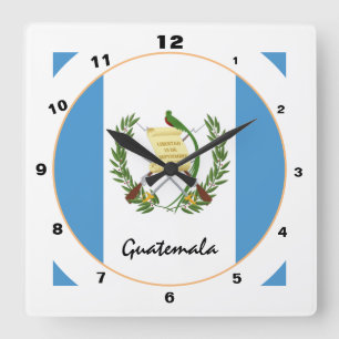 Moderne Flagge Guatemalas, Zuhause / Design Quadratische Wanduhr