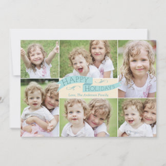 Moderne Flaggen-Feiertags-Postkarte - Blau Feiertagskarte