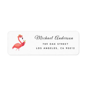 Moderne Flamingo-Baby-Shower-Rücksende-Adressetike