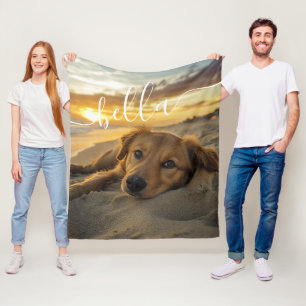 Moderne Flanelldecke mit Haustierfoto Fleecedecke