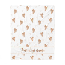Moderne Flat-Design-Cockapoo- und Herz-Muster