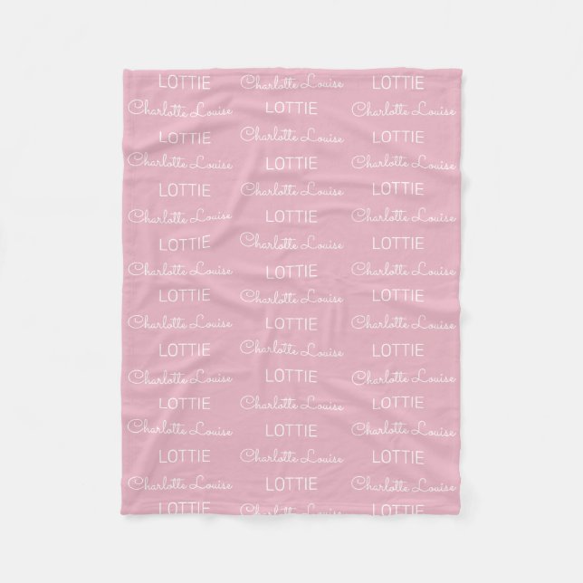 Moderne Fleece Personalisiert Name Baby Blanket (Vorderseite)