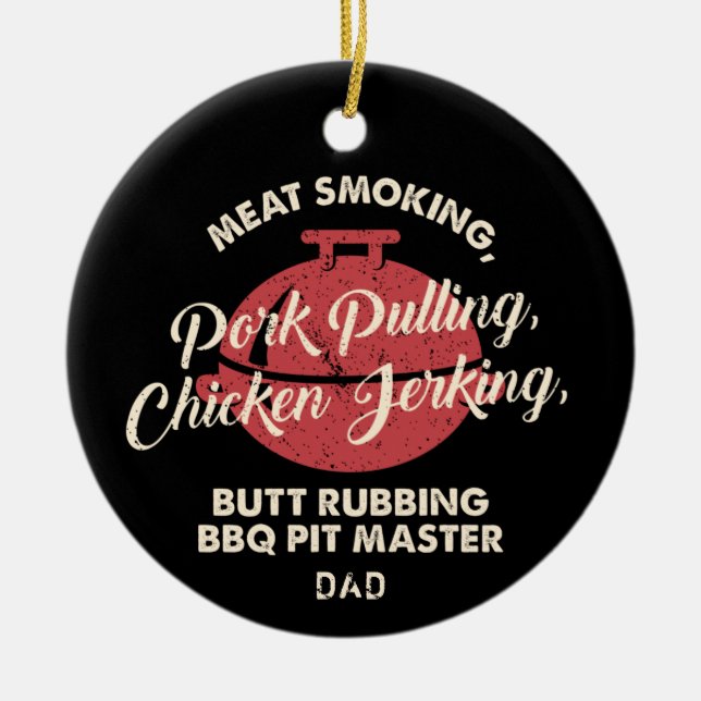 Moderne Fleischrauchen GRILLEN Pit Master Vater Keramik Ornament (Vorne)