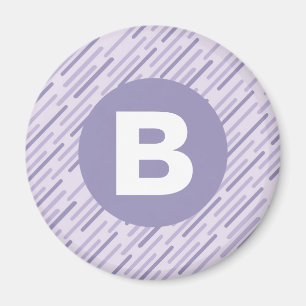 Moderne Flieder Purpur Diagonale Streifen Monogram Magnet