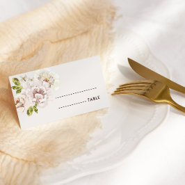Moderne Flora Wasserfarbe Elfenbeincreme Weddin ge Platzkarte