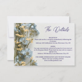 Moderne Floral Details Einlegekarte RSVP Karte
