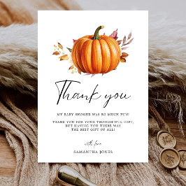 Moderne Floral Fall Babydusche Dankeskarte