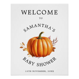 Moderne Floral Fall Babydusche Poster