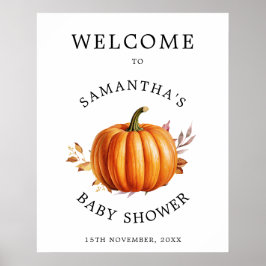 Moderne Floral Fall Babydusche Poster