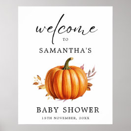 Moderne Floral Fall Babydusche Poster