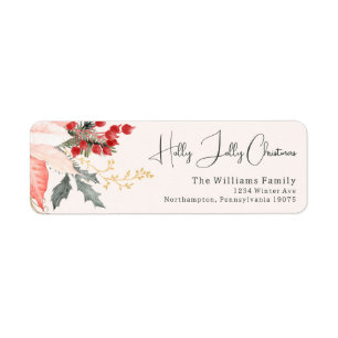 Moderne Floral Holly Jolly Weihnachtsfeier Rücksen