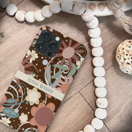 Moderne floral trendy Customize Name Fun Case-Mate iPhone Hülle