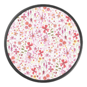 Moderne Floral Watercolor Eishockey Puck