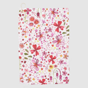 Moderne Floral Watercolor Golfhandtuch