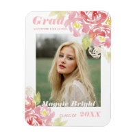 Moderne Floral Watercolor Grad Bekanntgabe Blush
