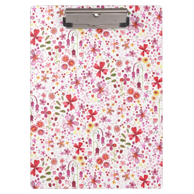 Moderne Floral Watercolor Klemmbrett (Vorderseite)