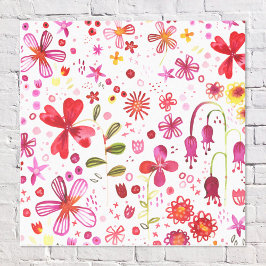 Moderne Floral Watercolor Leinwanddruck