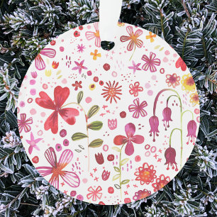 Moderne Floral Watercolor Ornament