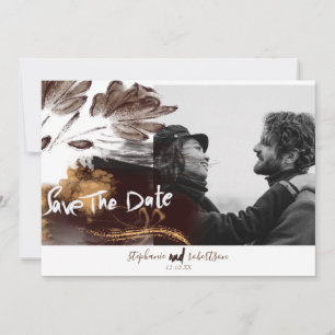 Moderne florale abstrakte gemalte Hochzeitsfotos Save The Date