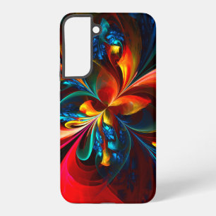 Moderne florale abstrakte Kunst Orange Blaues Must Samsung Galaxy Hülle