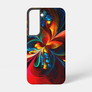 Moderne florale abstrakte Kunst Orange Blaues Must Samsung Galaxy Hülle