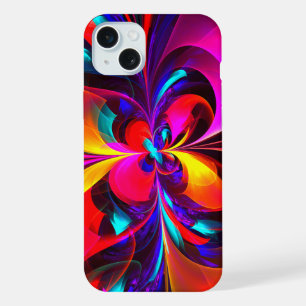 Moderne florale abstrakte Kunst Rot Blau Muster #0 iPhone 15 Plus Hülle