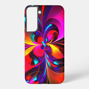 Moderne florale abstrakte Kunst Rot Blau Muster #0 Samsung Galaxy Hülle