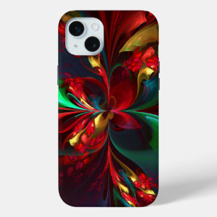 Moderne florale abstrakte Kunst Rot Grün Muster #1 Case-Mate iPhone Hülle