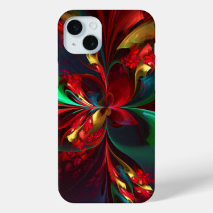 Moderne florale abstrakte Kunst Rot Grün Muster #1 Case-Mate iPhone Hülle