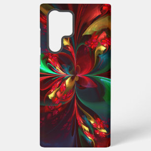 Moderne florale abstrakte Kunst Rot Grün Muster #1 Samsung Galaxy Hülle