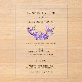 Moderne florale Akryllische Hochzeitssuite Acryleinladungen