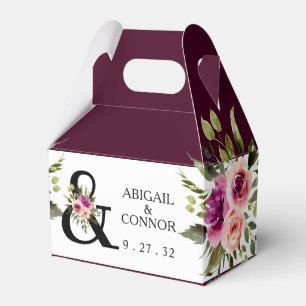 Moderne Florale Ampersand Pflaume Pink Pfirsich & Geschenkschachtel