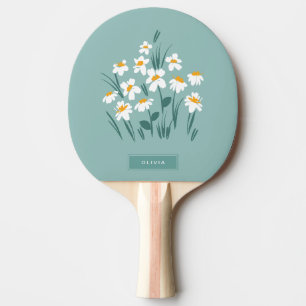 Moderne, florale Blau, mädchenhaft elegant stilvo Tischtennis Schläger