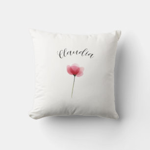 Moderne Florale Botanische Einfache Aquarell Namen Kissen