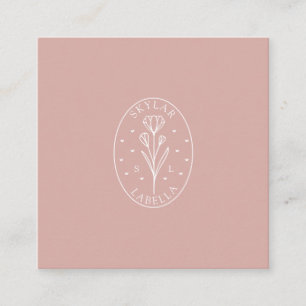 Moderne florale Botanische Linie-Art-Logo und Mono Quadratische Visitenkarte