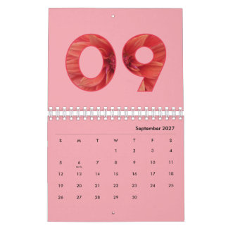 Moderne florale farbenfrohe kühne Typografie Kalender