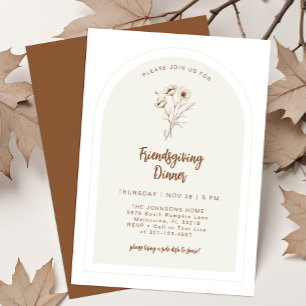 Moderne Florale Friendsgiving-Dinner-Einladung Einladung