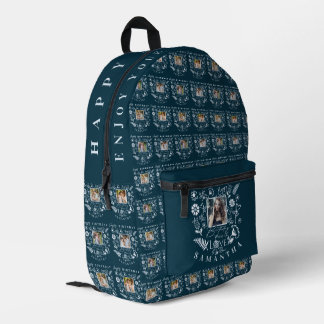 Moderne florale Geburtstags-Typografie-Foto-Doodle Bedruckter Rucksack
