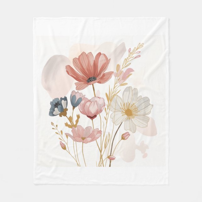 Moderne Florale Gestaltung  Fleecedecke (Vorderseite)